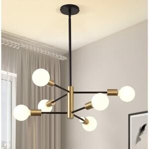KAISITE Modern Sputnik Chandelier - 6 Light Chandelier, Height Adjustable